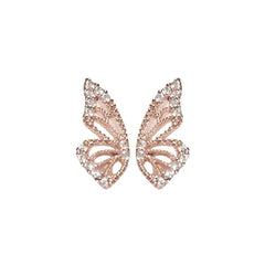 Rhinestone Butterfly Wing Stud Earrings